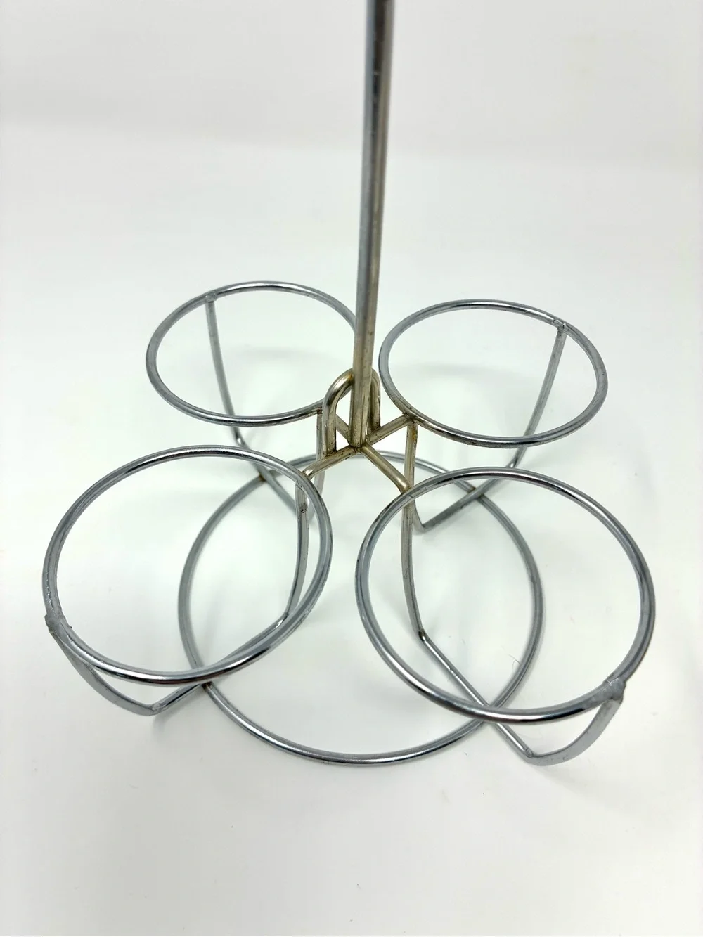 Vintage/Antique Made in England Lidded Egg Coddler with Chrome Dipper 4 Cups